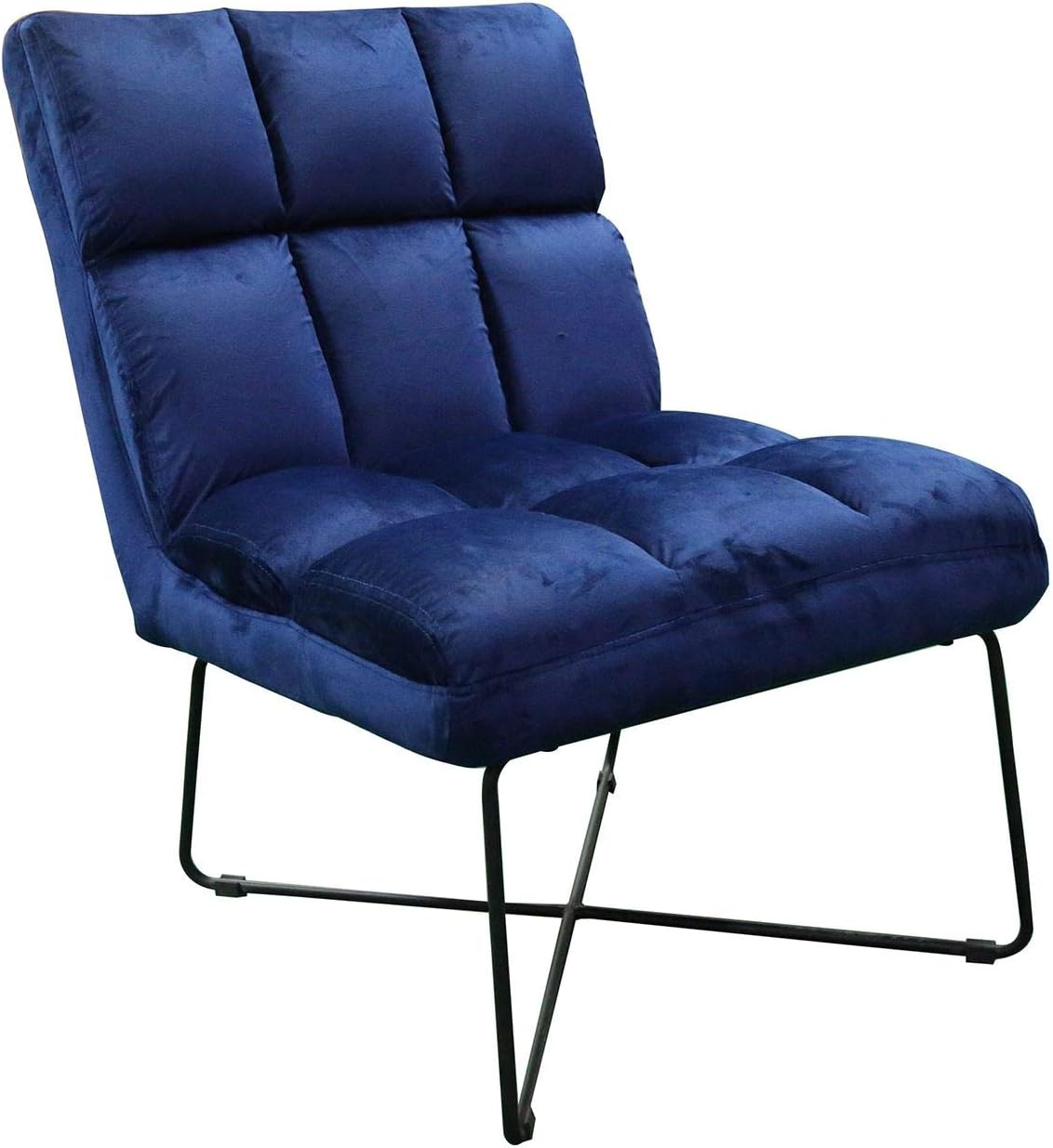 Hodge and Hodge Dark Navy Blue Velvet Slipper Chair Upholstered in