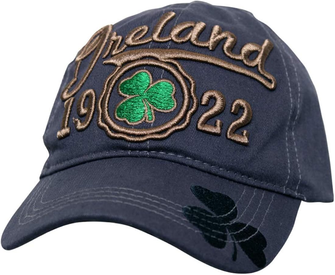Carrolls Irish Gifts Grey Ireland 1922 Baseball Cap with Gold Text and