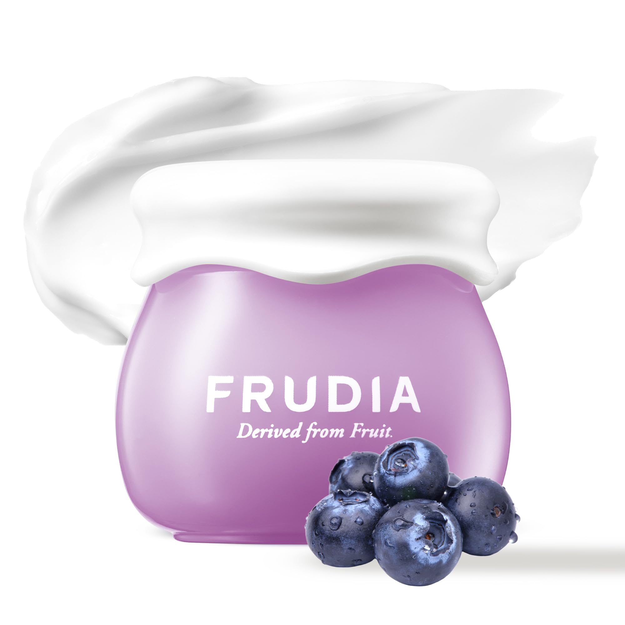 FRUDIA. Blueberry Moisturizing Hydrating Cream Mini. Blueberry Extracts with Anthocyanin. Gel Effect. Intense Hydration for 48 Hours. Provides Vitality and Softness. 10 ml.