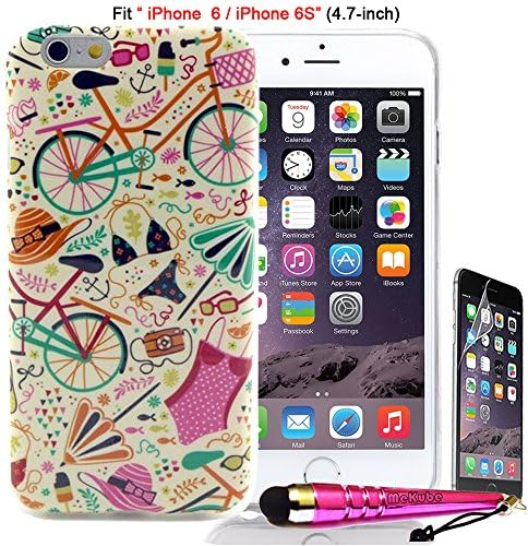 Fit [iPhone 6S / iPhone 6], MeKube® - (4.7-inch) iPhone 6/6S Case Protector,[Bicycle Bike Life] [Slim-Fit] [Flexible Gel] Soft TPU Case Skin Cover For Apple iPhone 6 6S (4.7-inch), W/ Stylus