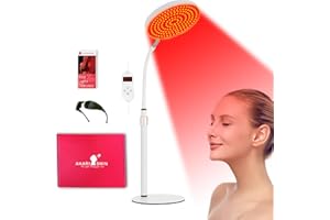 Arikashin Red Light Therapy Lamp for Face- Facial and Body Treatment with Adjustable Height Stand, 120 LEDs, 590nm, 660nm, 660nm+940nm - Alleviate Muscle Soreness, Skin Vitality