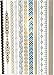 Super Metallic Gold Silver Black Jewelry Temporary Bling Tattoo 6 Sheets Pack (L2 Style)