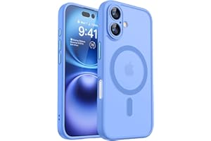 CANSHN Magnetic for iPhone 16 Case, Upgraded [Full Camera Protection] [Compatible with Magsafe] [Translucent Matte] Shockproof Protective Phone Case for iPhone 16 - Ultramarine