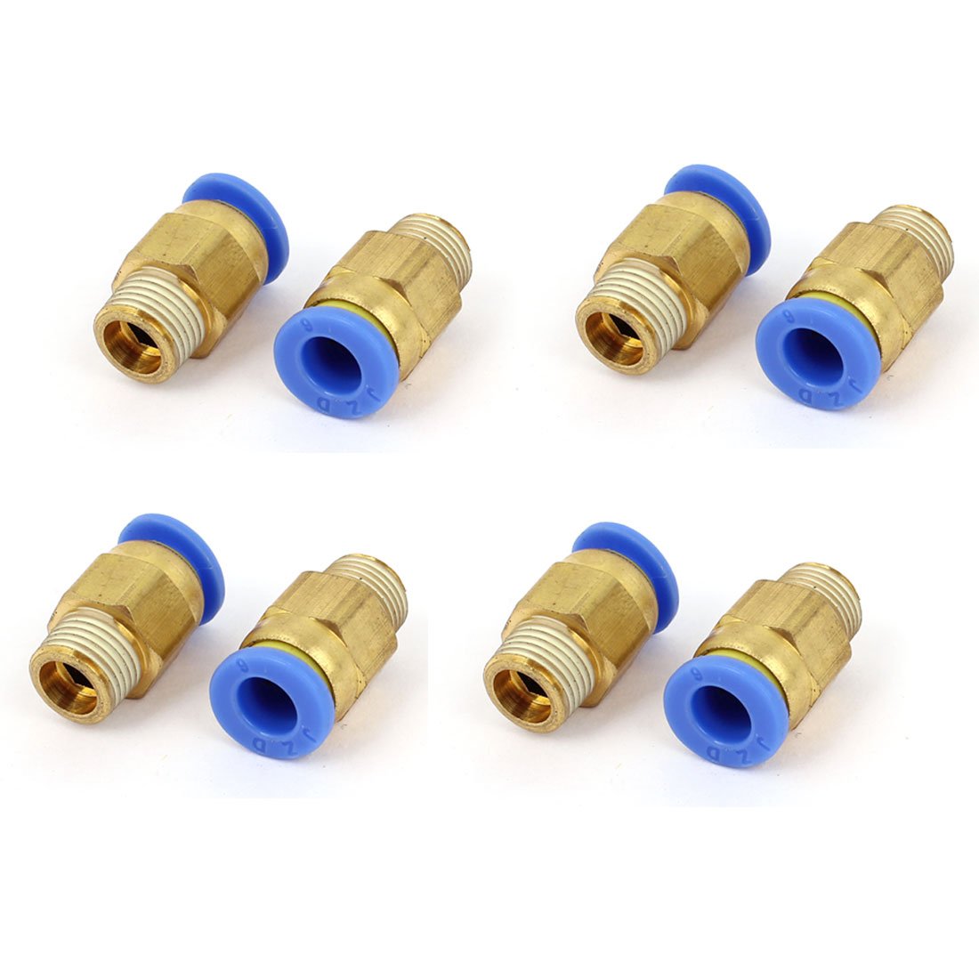 Sourcingmap 6mm Tube 1/8"BSP Thread Quick Connector Pneumatic Air Fittings 8 Pcs