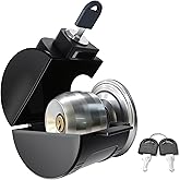 PILISPARK Child Proof Door Knob Cover Lock &ndash; Prevents Turning of Door Knob and Access to Keyhole, Can be Used for Home Rentals, Evictions, Job Sites &amp; More &ndash; Keyed Alike (Black)