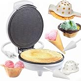Waffle Cone &amp; Ice Cream Bowl Maker- Cup Press &amp; Shaper Roller, 8" Plates | Electric Non-stick Waffler Iron Machine- DIY Homemade Dessert Treats, Summer Sundae Bar, Kitchen Appliance Gift, PFAS Free