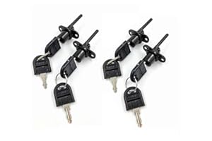 TBWHL 4 Pcs - Zinc Alloy Drawer Lock Desk Wardrobe Furniture Cabinet Locker Showcase with 2 Key 16mm (Black)