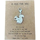 AMOBESTER Squirrel Clip on Charms Pocket Hug Zipper Pull Braclet Necklace Autumn Thanks Giving Day Jewelry Making Charms