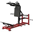 syedee Hack Squat Machine with Band Pegs, V Squat Machine with Adjustable Footboard, Plate Loaded Lower Body Special Leg Machine fit 2” Plate, 1000 LBS Capacity Calf Raise Machine for Home Gym,Red
