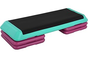 Soozier 3-Level Aerobic Stepper, 3.9"/5.9"/7.9" Steppers for Exercise Workout with Non-Slip Top, Compact Fitness Equipment fo