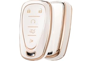 ELOHEI for Chevy Key Fob Cover Case Shell Cover TPU Protector Holder for Chevrolet 2020 2019 2018 2017 2016 Chevy Malibu Camaro Cruze Traverse Spark Equinox Sonic Volt Bolt(Fits 5 Buttons)