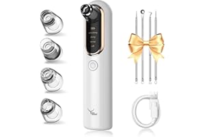 Yccu Blackhead Remover Vacuum Pore Extractor Black Head Remover for Face Blackhead Extractor Pore Vacuum Pimple Extractor Skin Tag Remover Tool Pore Cleaner with USB Charge 4 Modes 5 Suction Heads