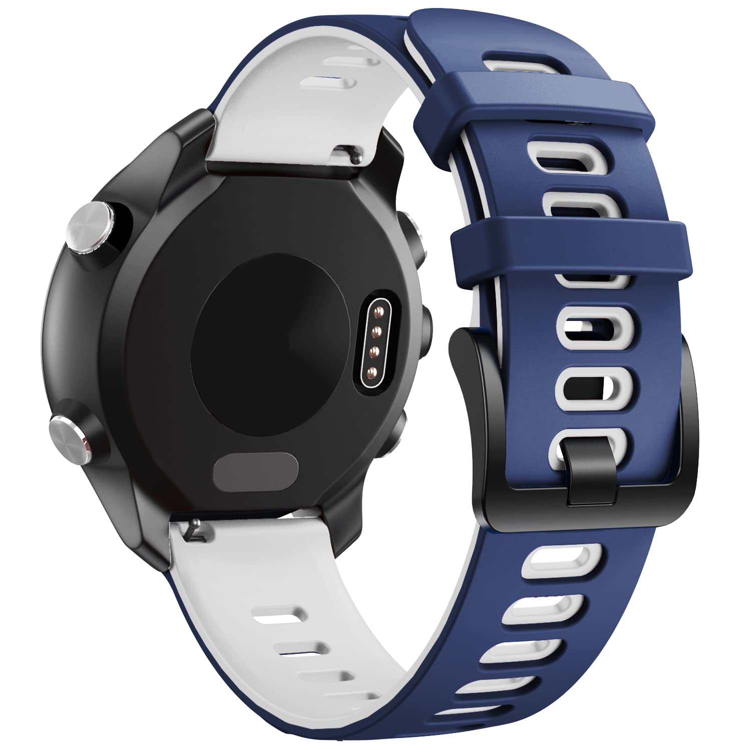 NotoCity for Samsung Galaxy Watch Active 2 Strap/Active/Galaxy Watch 42mm, Sports Strap for Garmin Vivoactive 3/Vivomove HR Sport/Forerunner 245/645(blue-white