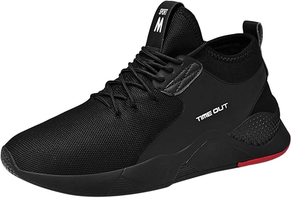 JJLIKER Men's Trail Running Shoes Lightweight Breathable Comfort Fashion Sneakers Youth Big Boys Tennis Shoes White Black