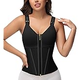 SHAPSHE Waist Trainer Corset for Women Tummy Control Sport Workout Body Shaper Vest for Women Postpartum Gym Zipper and Hooks