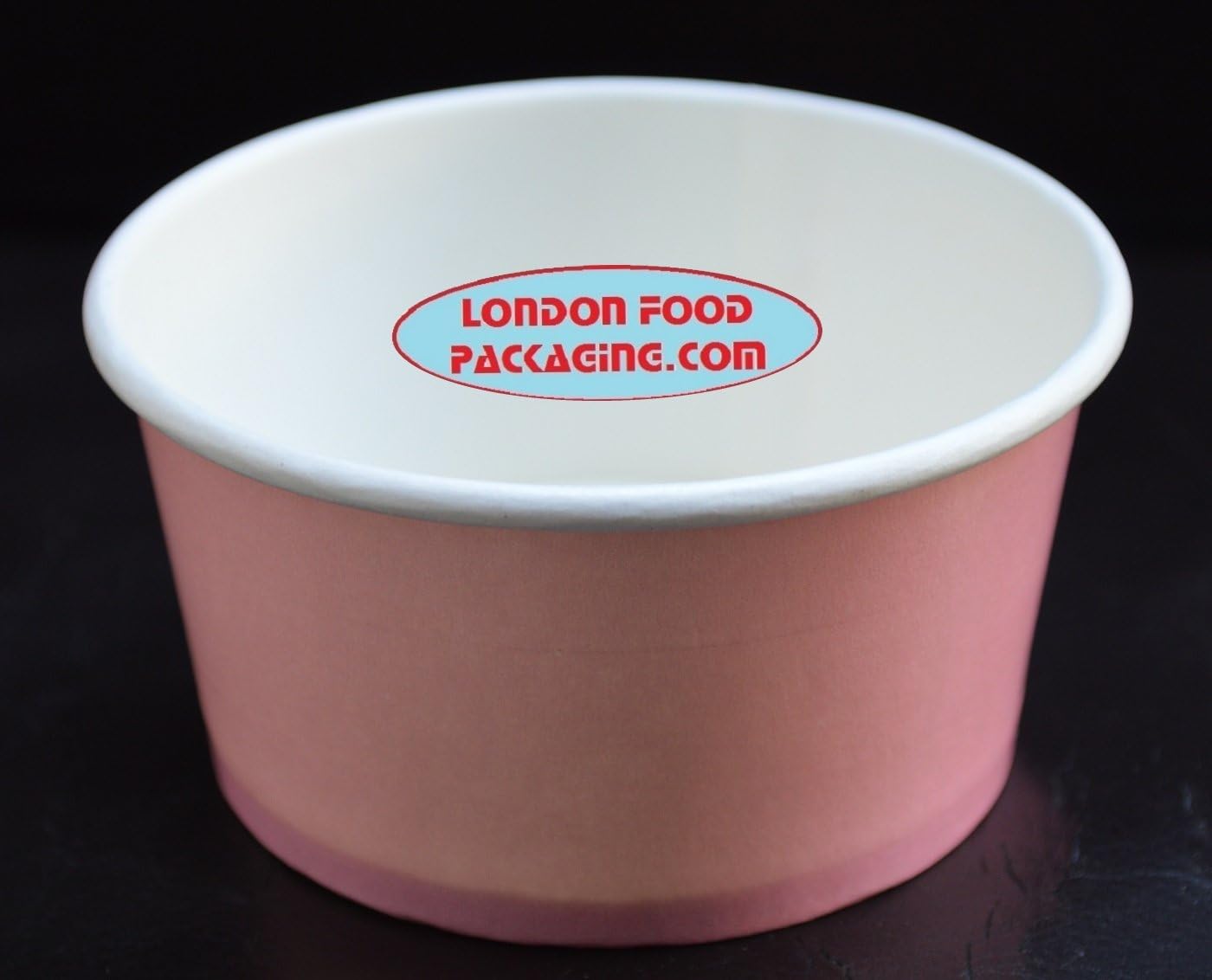 50x Ice Cream Tube Paper Cups 5oz (Aprx 150cc) 2 Scoops Disposable Bowls + Spoons