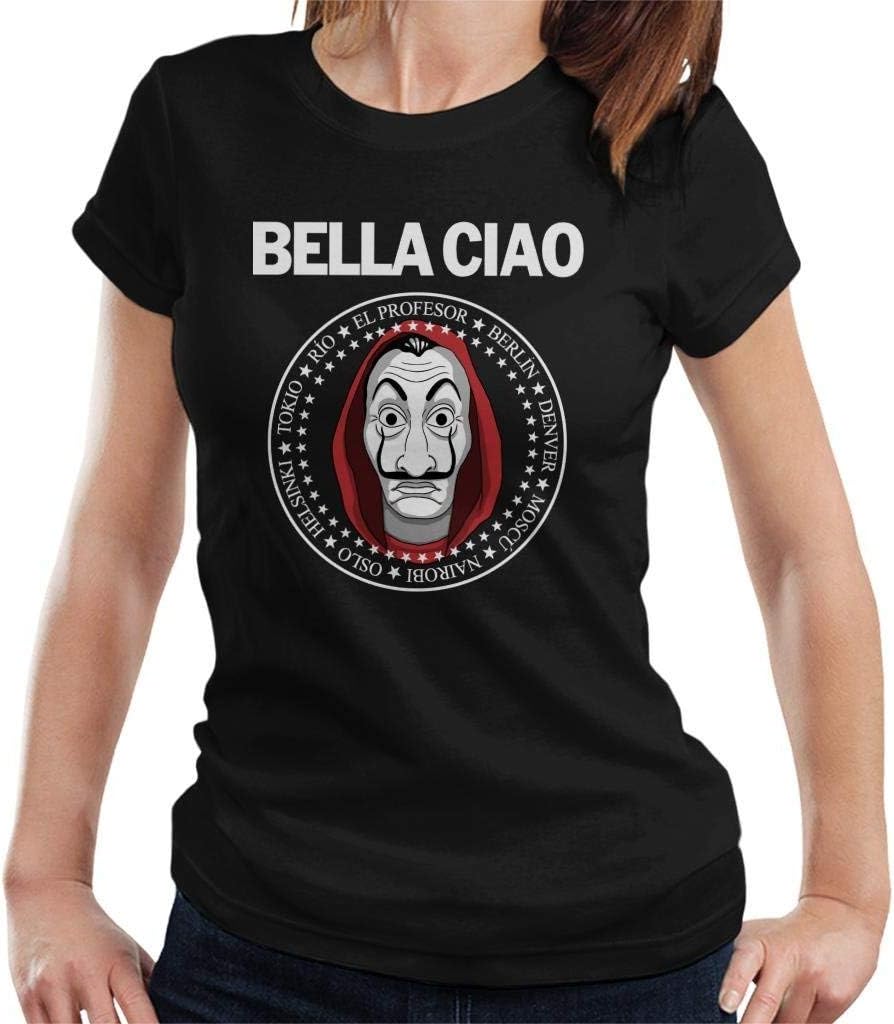 Women's Casa De Papel Money Heist Bella Ciao Funny T-Shirt,R2,S