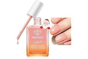 modelones Nail Strengthener and Growth Nail Hardener Extra Strong and Growth Nude Nail Polish Nail Repair for Damaged Nails Strengthening Polish Ridge Filler for Nails 15ml