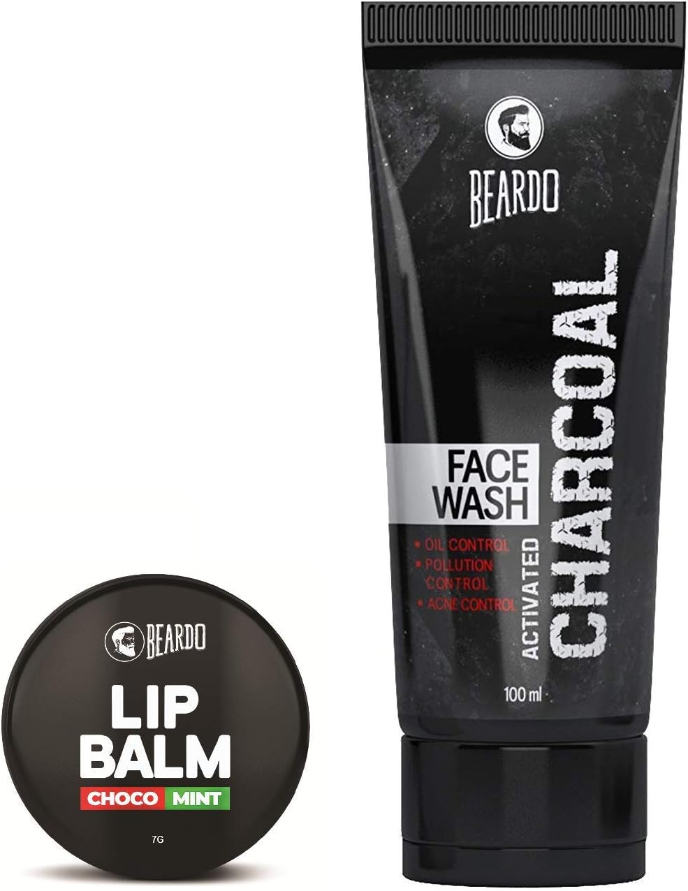 Beardo Activated Charcoal Face Wash And Beardo Choco Mint Lip Balm Combo Amazon In Beauty