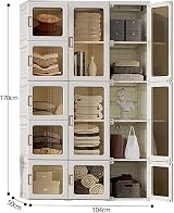Dripex Portable Wardrobe Closet Storage Organizer with Transparent Doors view 3