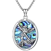 PROESS Saint Necklace 925 Sterling Silver St Michael/St Benedict/St Anthony/St Jude Medal Necklace Religious Medal Jewelry Gifts for Women Men with 22"+2"/18"+2" Chain