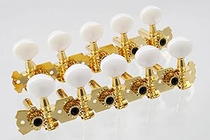 DP Music Tuning Pegs Keys for Puerto Rico Cuatro - Machine Heads Tuners Set Compatible with Puerto Rican Cuatro - Clavijero para Cuatro Puertorriqueño (GOLD), DP-4MHCWGOLD