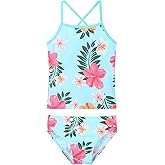 TFJH E Girls Bikini Swimsuits 2-Pieces Tankini Bathing Suits Rashguard Set 3-12Y