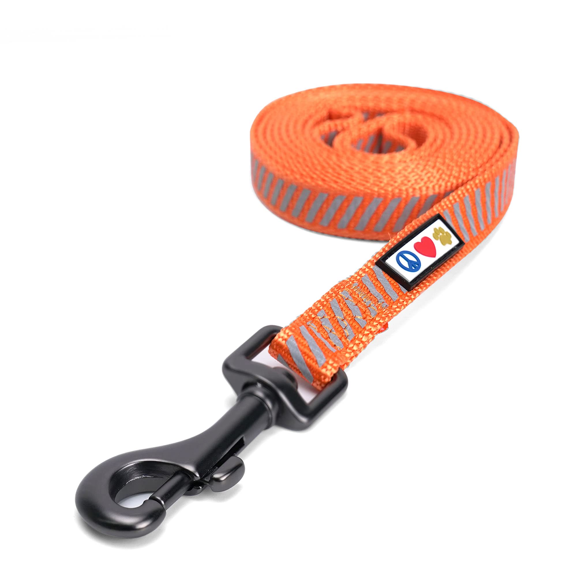 Pawtitas Traffic Reflective Dog Leash Comfortable Handle for Heavy Duty Dog Training Lead for Small and Medium Dogs 6 ft - 180 cm | Extra Small/Small Orange Lead
