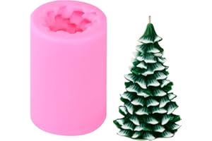 TIGGELL 3D Christmas Tree Candle Mold Silicone Molds for Candle Making Xmas Pine Tree Silicone Soap Molds DIY Cake Decoration Bath Bomb Chocolate Jello Crayon Wax