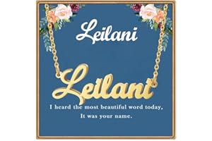 Ldurian Name Necklace Personalized | Name Pendant Necklace Christmas Gifts | 14K Gold Dainty Name Plate Necklaces Birthday Jewelry Gift for Teen Girls