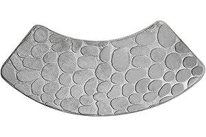Curved Non-Slip Quadrant Shower Mat - Super Absorbent Corner Machine Washable Fan-Shaped Bathroom Carpet Rug for Shower Stall