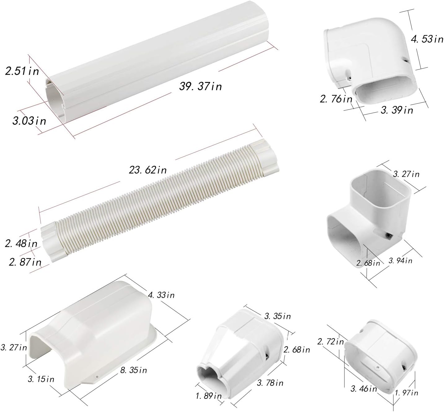 GUYAAC 3" W 15Ft L Air Conditioner Decorative PVC Line Cover Kit for Mini Split Air Conditioners and Heat Pumps: Home Improvement