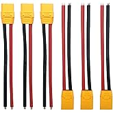 3 pares Amass XT90H XT90 Wire XT 90 Plug macho y hembra conector 5.906 in 10AWG alambre de silicona para RC Lipo batería FPV 