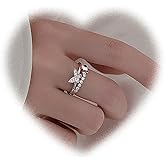 Andiyace LAYERED Crystal Butterfly Ring Butterfly Knuckle Ring Silver Open Finger Ring bohemian Stacking Ring Adjustable Butterfly Ring Jewelry for Women