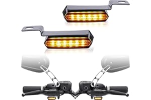 RICH CHOICES Motorcycle Sequential LED Turn Signals, Chrome Flowing Handlebar Marker Light Motorcycle Mini Blinkers Compatible with Harley Dyna Sportster 883 XL1200 Road King Softail