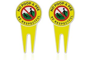 Chihutown 2 Pieces 11.9 x 5.9 Inch No Dog Peeing Sign, Aluminum No Poop and Pee Dog Yard Sign, Double Sided Please Be Respect