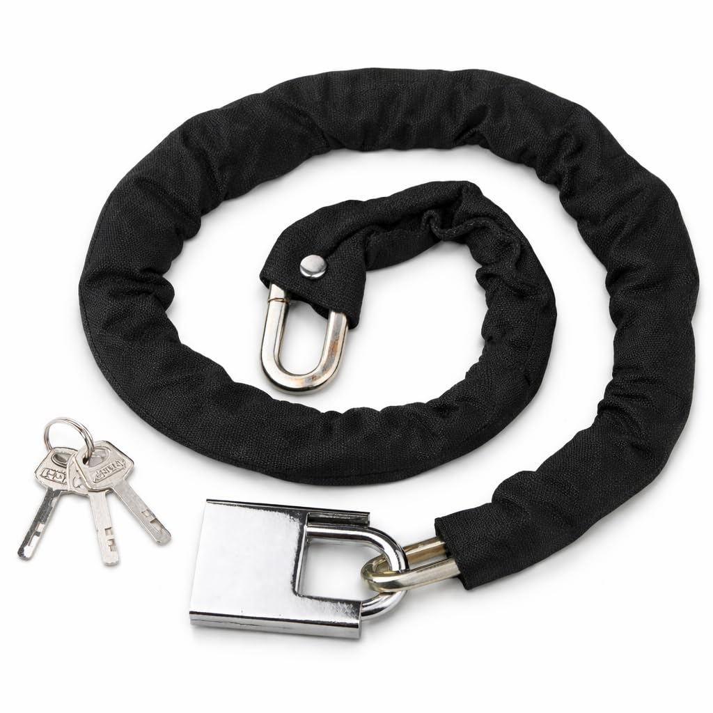 Anti-theft Bike Lock with Key, Chain Lock with Key, Road Bike Holder, Chain for Bicycles, Steel Chain, Motorcycles, Scooter, 7 mm Thick
