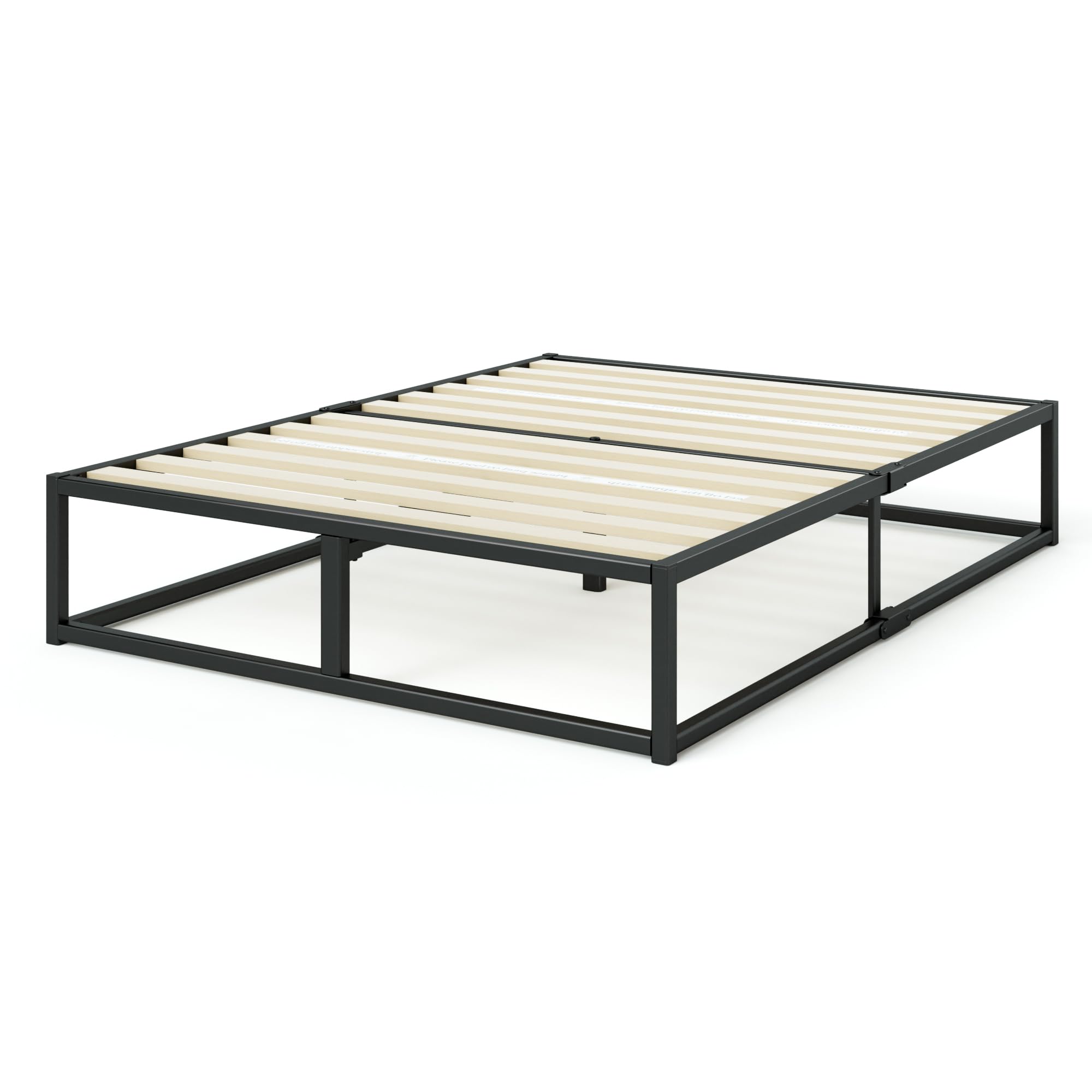 Zinus Joseph 14 Inch Platform Bed Frame, Wood Slat Support, No Box Spring Needed, Eco Friendly WonderBox(TM) Packaging, Easy Assembly, Black, Full Image