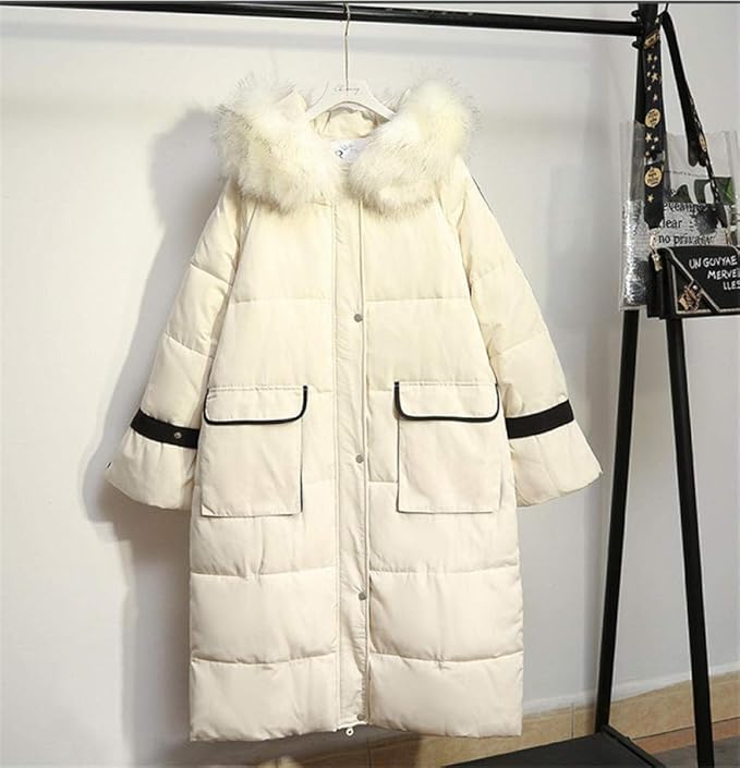 Winter Women Padded Coat Thick Warm Down Cotton Jacket Hooded Fur