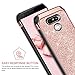BENTOBEN Case for LG G5, Shockproof Anti-Scratch Glitter Bling Luxury Dual Layer Girl Women Hybrid Hard PC Laminated Glitter Sparkly Shiny Faux Leather Protective Case for LG G5 (2016), Rose Gold