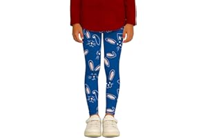 Girls Cute Leggings Easter Bunny Egg Print Athletic Tights High Rise Elastic Waist Stretchy Yoga Pants Novelty Easter Outfits