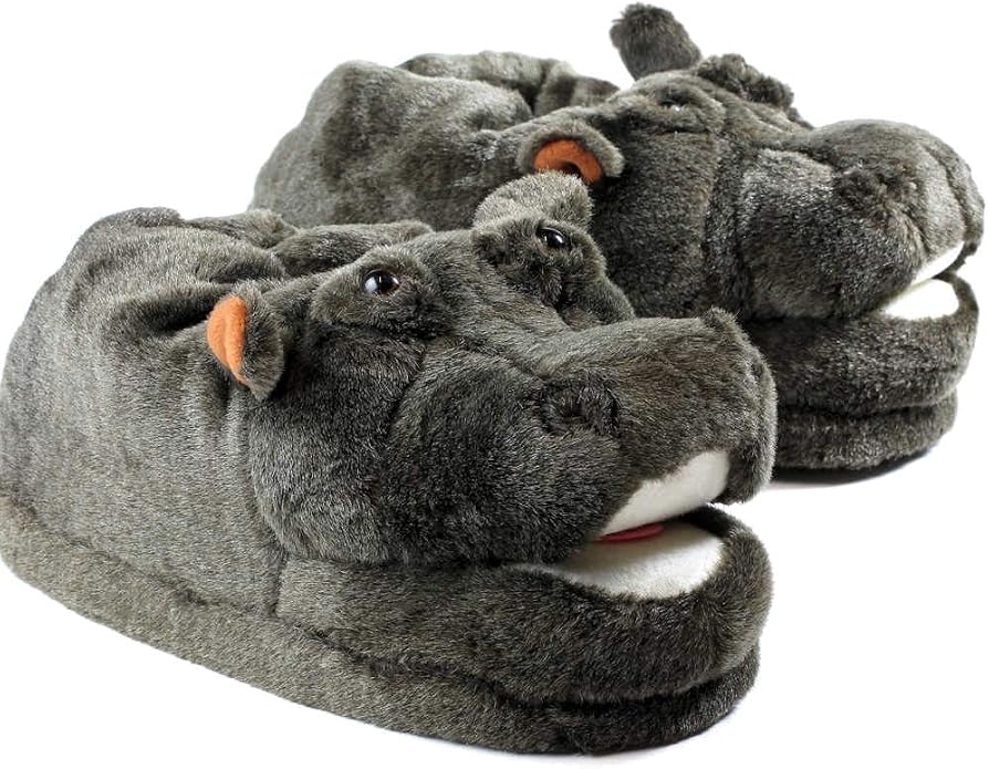 Ciabatte Peluche A Forma Di Animale: Squalo, Asino, Leone, Zampe - Unisex, Autunno/Inverno