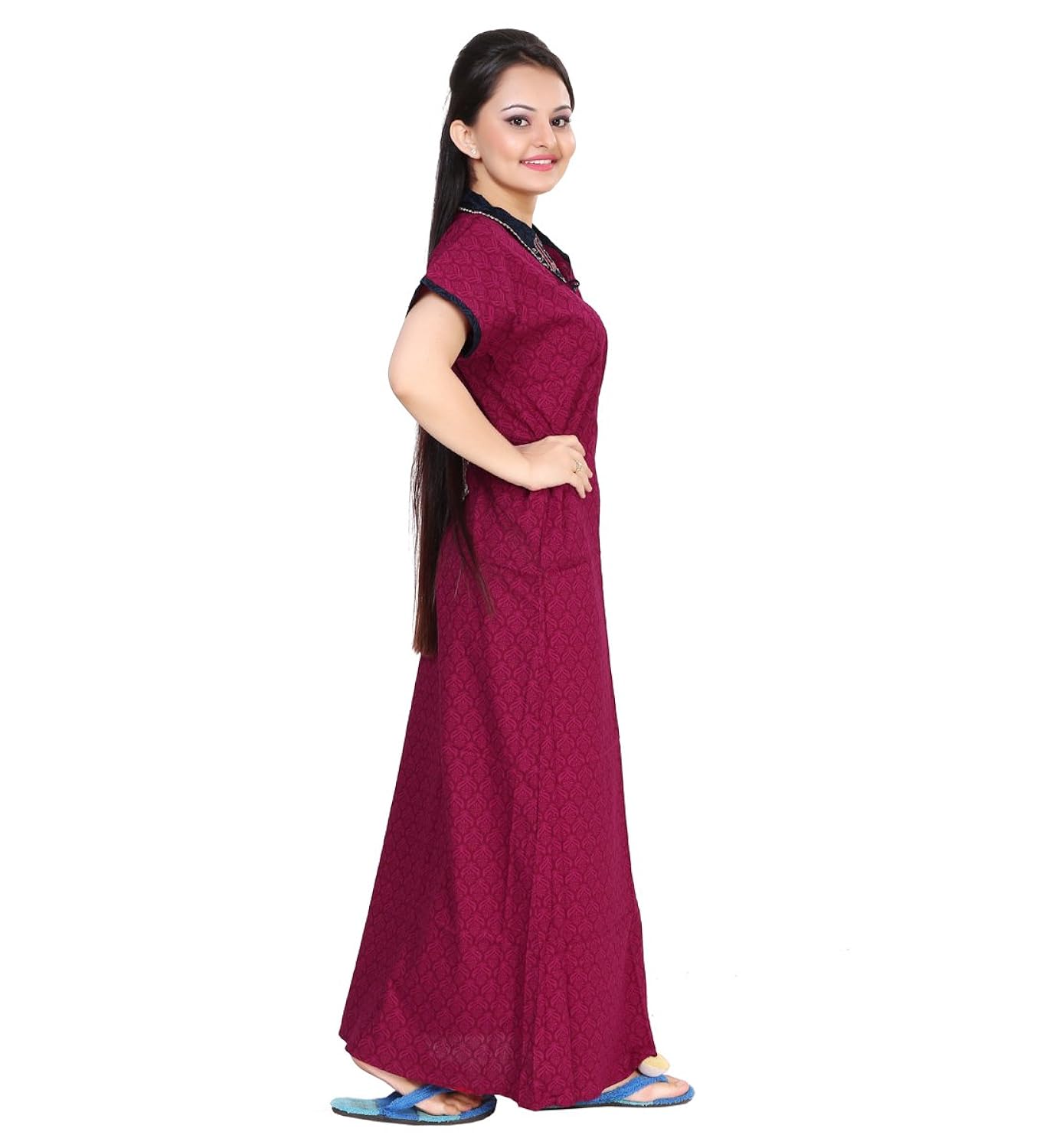 bailey women's cotton nighty (pink, free size)