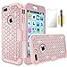 iPhone 7 Plus Case Bling Case HKW Glitter Sparkle Rhinestone Shiny 3 in 1 Armor Defender Shockproof Case Protective Cover for Apple iPhone 7 Plus 5.5 Inch Diamond Case - Rose Gold (MA1854)