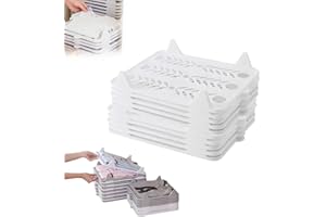 5/10 Pack Stackable Closet Organizer - Interlocking Shirt Folding Boards & Shelf Dividers, Space-Saving Wardrobe for T-Shirts