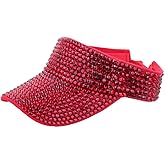 Gudessly Shiny Rhinestones Sport Sun Visor Adjustable Summer Cap Visor Caps for Women Men