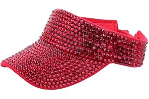 Gudessly Shiny Rhinestones Sport Sun Visor Adjustable Summer Cap Visor Caps for Women Men