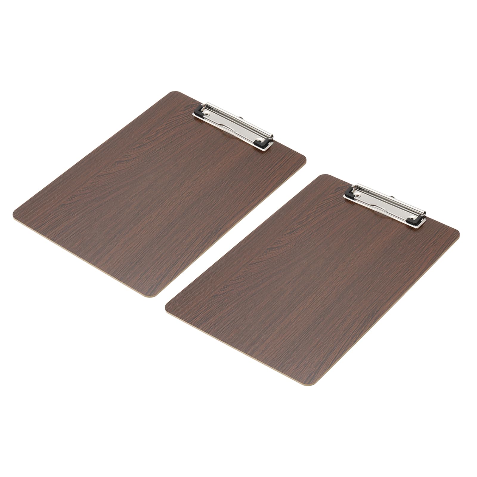 PATIKIL Wooden Clipboard for 8.5 x 11 Inch Paper, 2 Pcs Standard A4 Letter Size Clip Boards Hardboard with Low Profile Clip for Office Classroom, Chicken-Wing Wood Texture