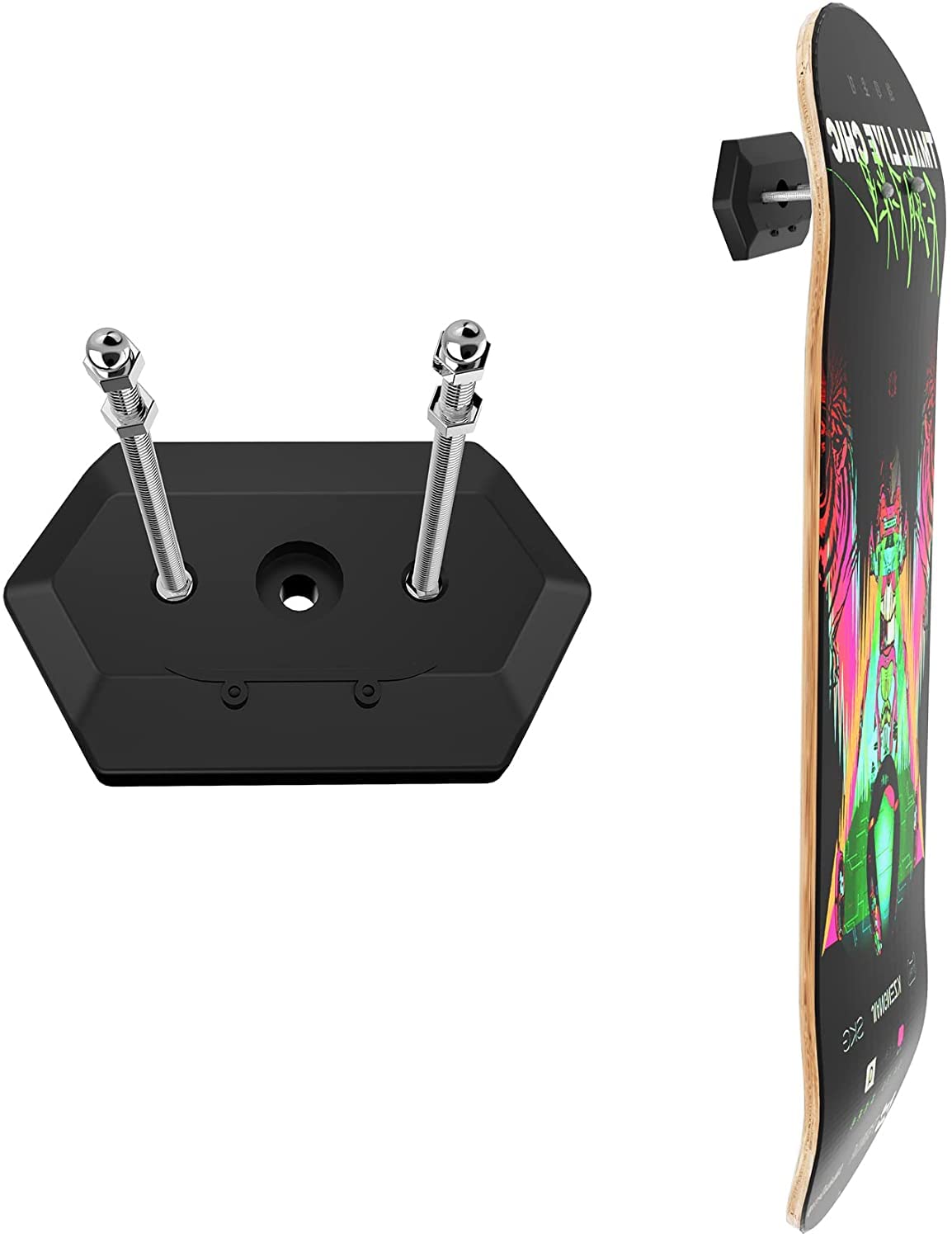 BOOSTEADY Skateboard Wall Mount Skateboard Hanger for Skateboard Deck Display and Storage, Floating Effect, 1 Pack…