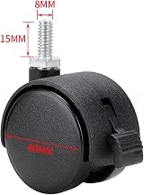 Skelang 8x 40mm Swivel Castor Wheels M8x15mm Screw Thread Nylon Casters Load view 3